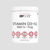 Vitamina D3+K2 2000IU + 75ug, 60 Softgels, 60 Servings